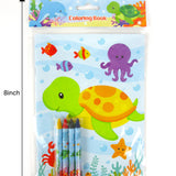 Sea Animals Coloring Books with Crayons – Set of 6 or 12