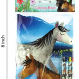Horses Coloring Books with Crayons  – Set of 6 or 12