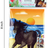Horses Coloring Books with Crayons  – Set of 6 or 12