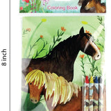 Horses Coloring Books with Crayons  – Set of 6 or 12