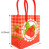 Strawberry Party Favor Bags Treat Bags - Set of 6 or 12