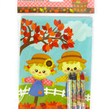 Fall Harvest Coloring Books with Crayons – Set of 6 or 12
