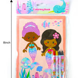 Rainbow Mermaid Coloring Books with Crayons – Set of 6 or 12