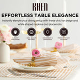 Tonal Striped Disposable Napkin Beige Set of 50 Pieces