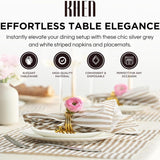 Tonal Striped Disposable Napkin/Placemat Set in Smoke, 50 Pieces