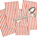 Tonal Striped Disposable Napkin/Placemat Set in Stripe Red, 50 Pieces