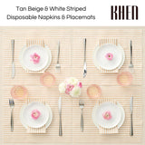 Tonal Striped Disposable Napkin Beige Set of 50 Pieces