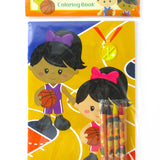 Basketball Coloring Books with Crayons – Set of 6 or 12