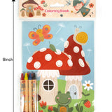Garden Gnomes & Fairies Coloring Books with Crayons – Set of 6 or 12