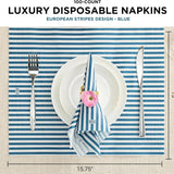 Tonal Striped Disposable Napkin Blue Set of 50 Pieces
