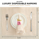 Tonal Striped Disposable Napkin Beige Set of 50 Pieces