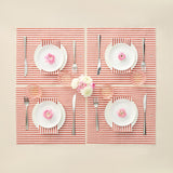 Tonal Striped Disposable Napkin/Placemat Set in Stripe Red, 50 Pieces