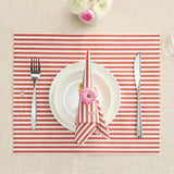 Tonal Striped Disposable Napkin/Placemat Set in Stripe Red, 50 Pieces