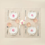 Tonal Striped Disposable Napkin/Placemat Set in Smoke, 50 Pieces