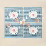Tonal Striped Disposable Napkin Blue Set of 50 Pieces