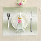 Tonal Striped Disposable Napkin Set in Green, 50 Pieces