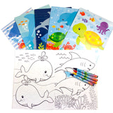 Sea Animals Coloring Books with Crayons – Set of 6 or 12