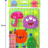 Monster Coloring Books with Crayons – Set of 6 or 12