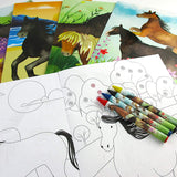Horses Coloring Books with Crayons  – Set of 6 or 12
