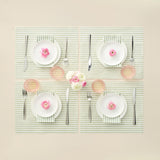 Tonal Striped Disposable Napkin Set in Green, 50 Pieces