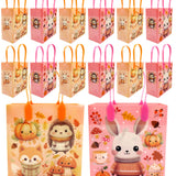 Autumn Cozy Animal Party Favor Treat Bags - Set of 6 or 12