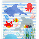 Sea Animals Coloring Books with Crayons – Set of 6 or 12