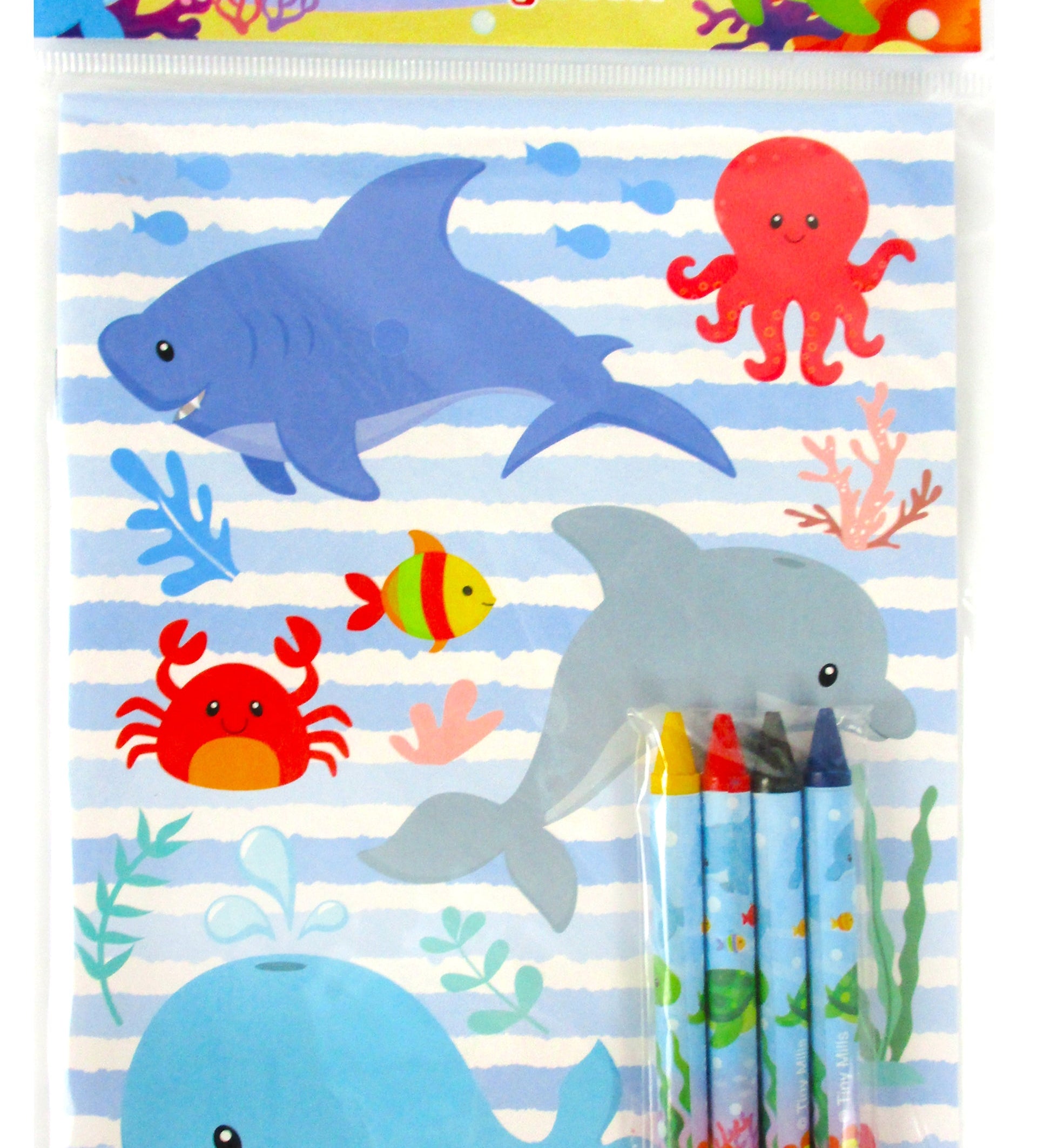Sea Animals Coloring Books with Crayons