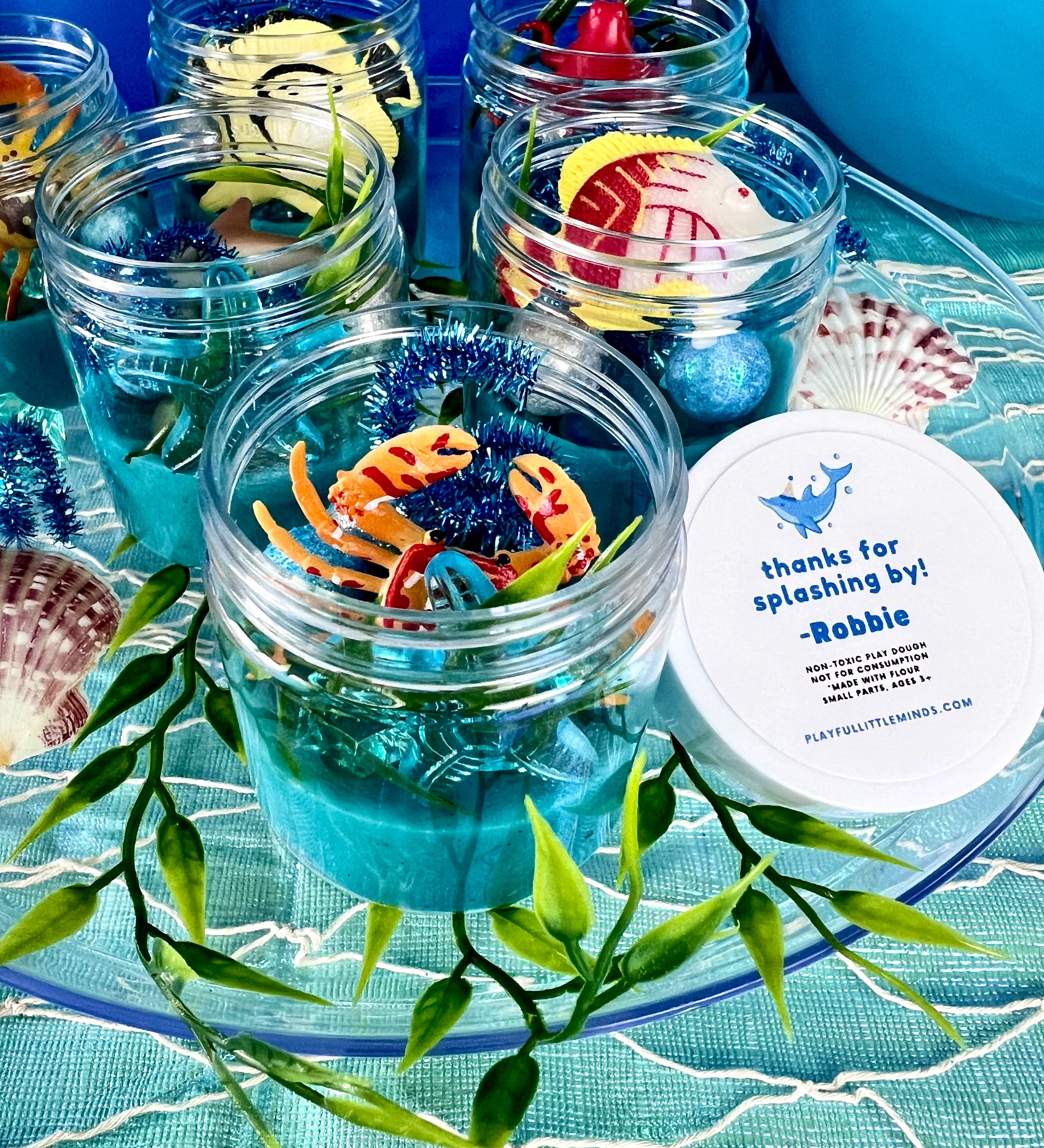 Ocean-Themed Play Dough Party Favors: Under the Sea Birthday