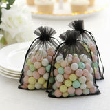 Black Organza Favor Bags, 5" x 7" (100 Pack)