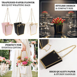 Pink Flower Gift Bags with Chain Handles (6 Pack)