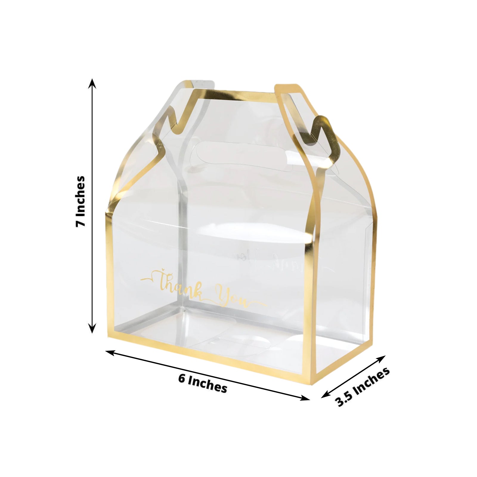 Clear Gable Treat Boxes with Gold Trim (25 Pack)
