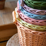 Pastel Easter Willow Basket with Handles