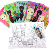 Llamas Coloring Books with Crayons – Set of 6 or 12