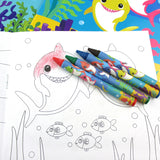 Shark Family Coloring Books with Crayons  – Set of 6 or 12