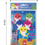 Shark Family Coloring Books with Crayons  – Set of 6 or 12