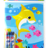 Shark Family Coloring Books with Crayons  – Set of 6 or 12