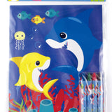 Shark Family Coloring Books with Crayons  – Set of 6 or 12
