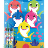 Shark Family Coloring Books with Crayons  – Set of 6 or 12