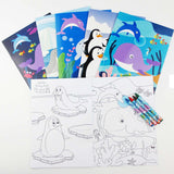 Ocean Life Coloring Books with Crayons – Set of 6 or 12