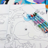 Ocean Life Coloring Books with Crayons – Set of 6 or 12