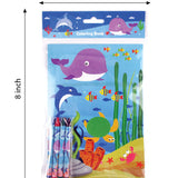 Ocean Life Coloring Books with Crayons – Set of 6 or 12