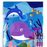 Ocean Life Coloring Books with Crayons – Set of 6 or 12