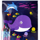 Ocean Life Coloring Books with Crayons – Set of 6 or 12