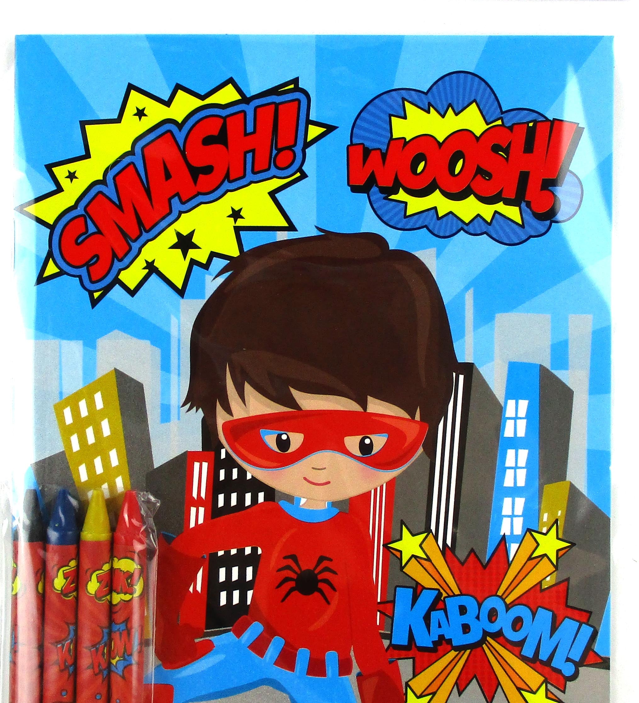 Superhero Coloring Books with Crayons