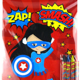 Superhero Coloring Books with Crayons – Set of 6 or 12