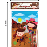 Cowboy & Cowgirl Coloring Books with Crayons – Set of 6 or 12