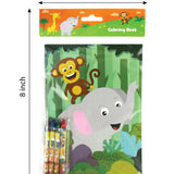 Safari Animals Coloring Books with Crayons – Set of 6 or 12