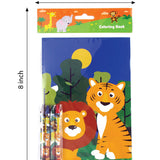 Safari Animals Coloring Books with Crayons – Set of 6 or 12