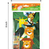 Safari Animals Coloring Books with Crayons – Set of 6 or 12