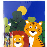 Safari Animals Coloring Books with Crayons – Set of 6 or 12